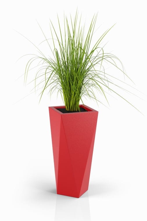 Wysoka donica na taras Vaso z półką 72 cm czerwona | Monumo