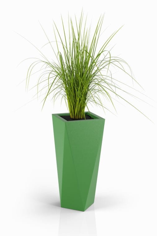 Wysoka donica na taras Vaso pełna 72 cm limonkowa | Monumo