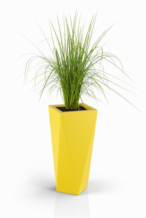 Wysoka donica na taras Vaso pełna 72 cm żółta | Monumo