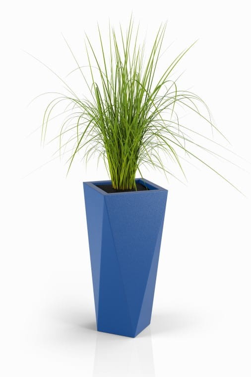 Wysoka donica na taras Vaso pełna 72 cm niebieska | Monumo