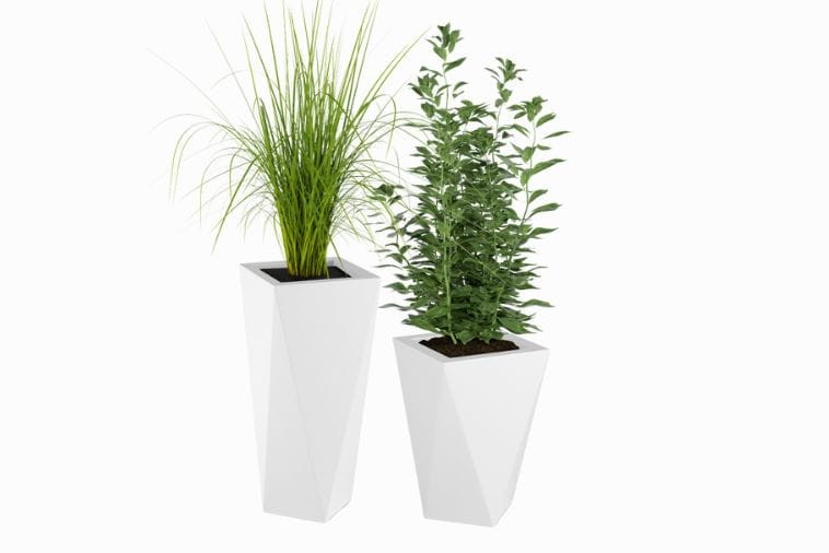 Zestaw 2 donic na taras Vaso z półką 72/59 cm białe | Monumo