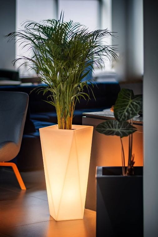 Wysoka podświetlana donica LED 72 cm – barwa ciepła | Vaso light | Monumo