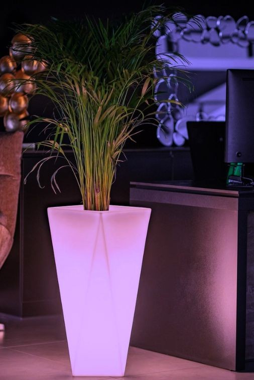 Wysoka podświetlana donica LED 72 cm – RGB + pilot | Vaso light | Monumo