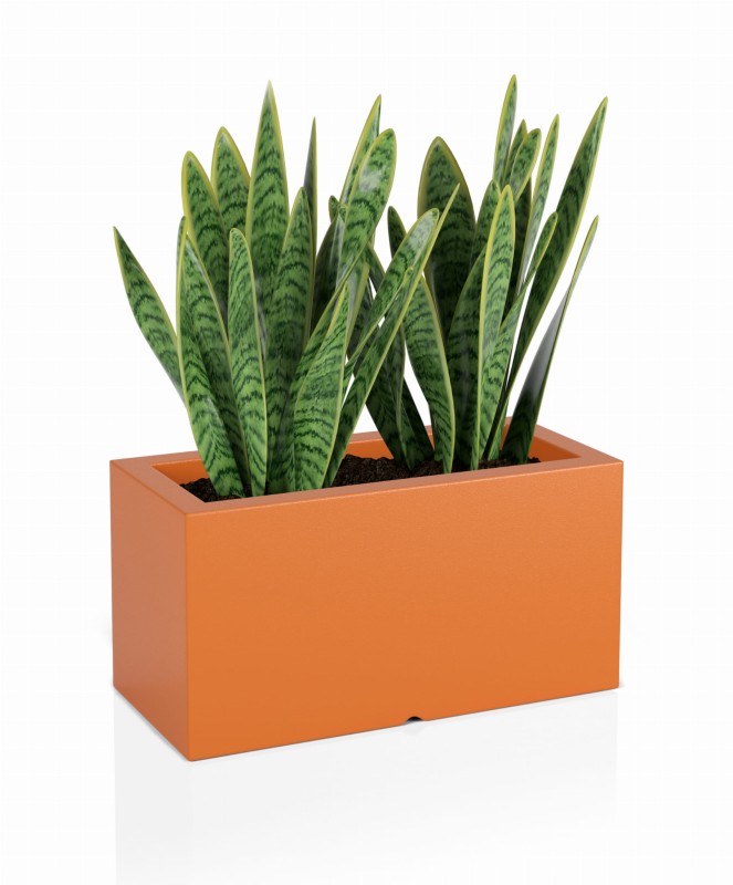 Podłużna prostokątna donica Monumo Lungo terakota z wewnętrzną półką H:38