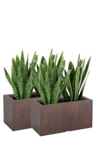 Zestaw 2 donic prostokątnych tarasowych efekt corten | Lungo pełne | Monumo