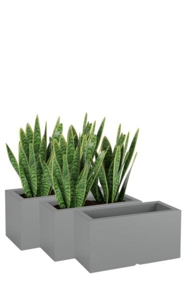 Zestaw 3 donic prostokątnych tarasowych szarych | Lungo z półką | Monumo