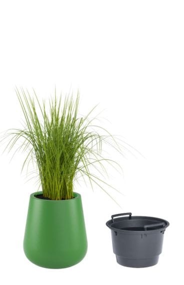 Duża donica ogrodowa okrągła 50 cm limonka z wyjmowanym wkładem | Lago | Monumo