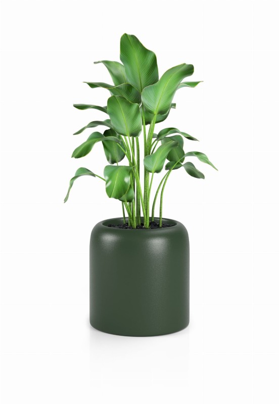 Donica okrągła na taras Ambienti 39 cm butelkowa zieleń pełna | Monumo