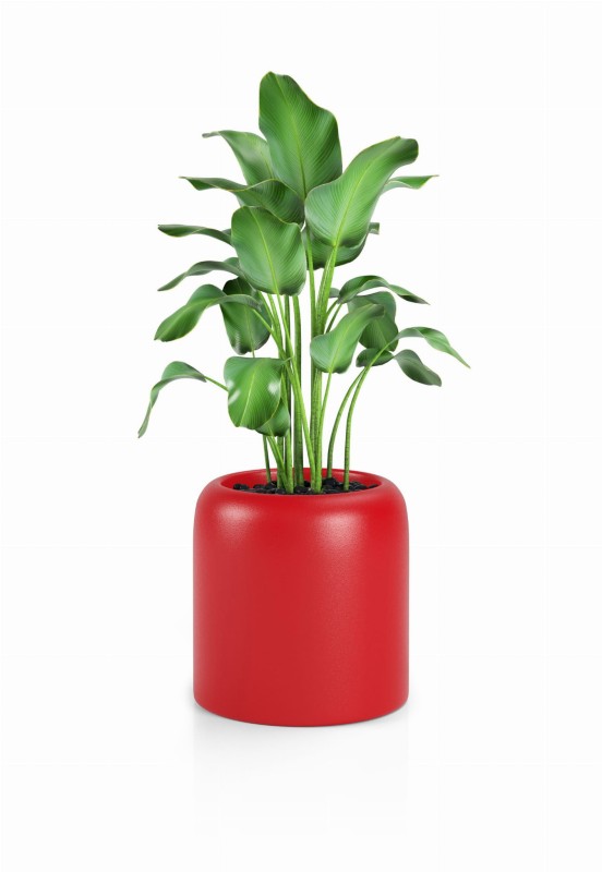 Donica okrągła na taras Ambienti 39 cm czerwona pełna | Monumo