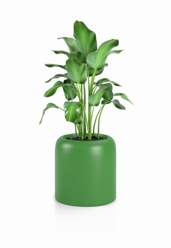 Donica okrągła na taras Ambienti 39 cm limonkowa pełna | Monumo