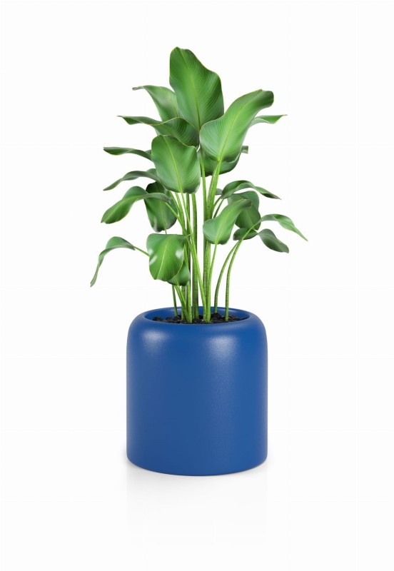 Donica okrągła na taras Ambienti 39 cm niebieska pełna | Monumo