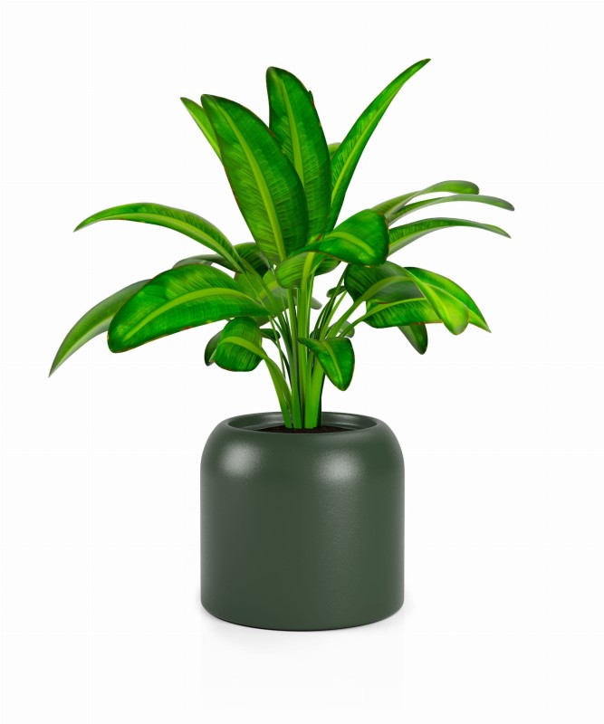Duża donica okrągła na taras Ambienti 46 cm butelkowa zieleń pełna | Monumo