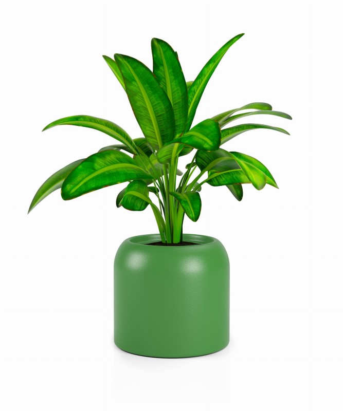 Duża donica okrągła na taras Ambienti 46 cm limonkowa pełna | Monumo