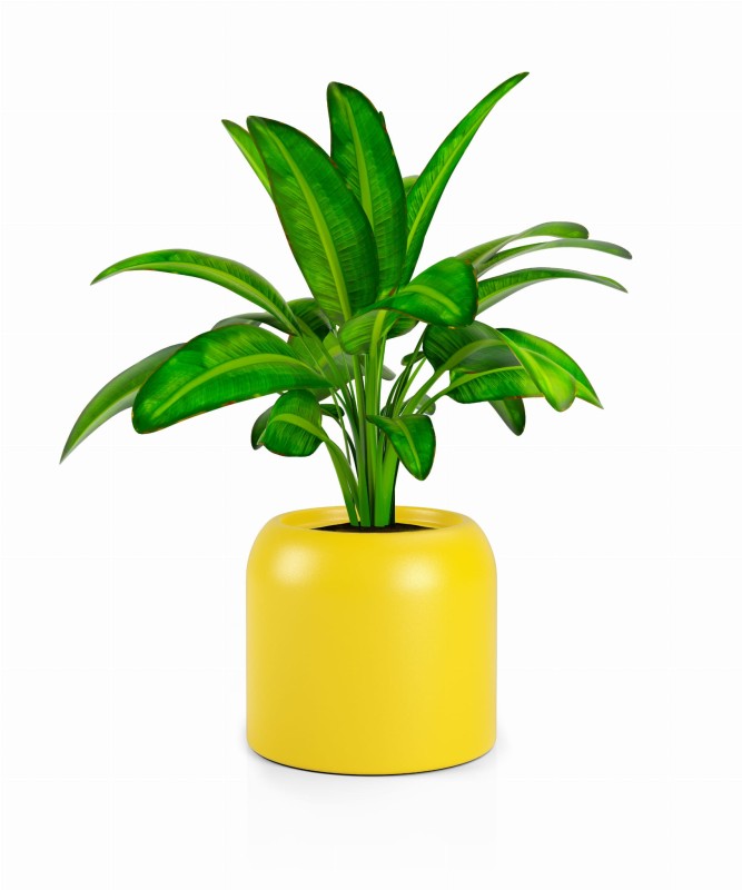 Duża donica okrągła na taras Ambienti 46 cm żółta pełna | Monumo