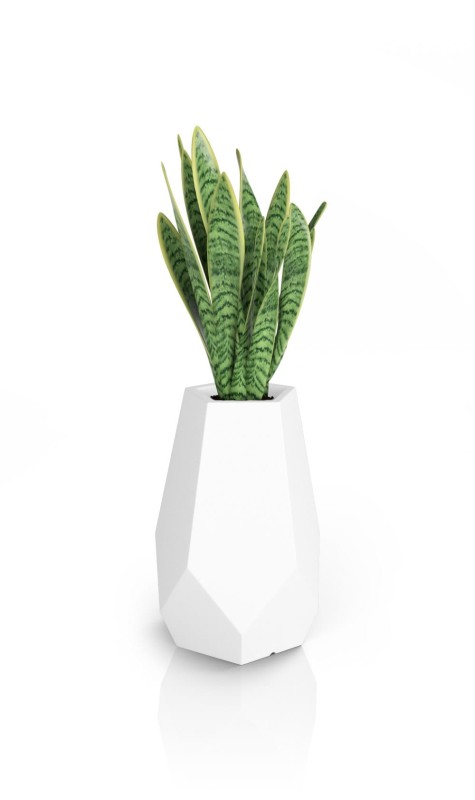 Donica tarasowa nowoczesna 71 cm biała | Bari pełna | Monumo