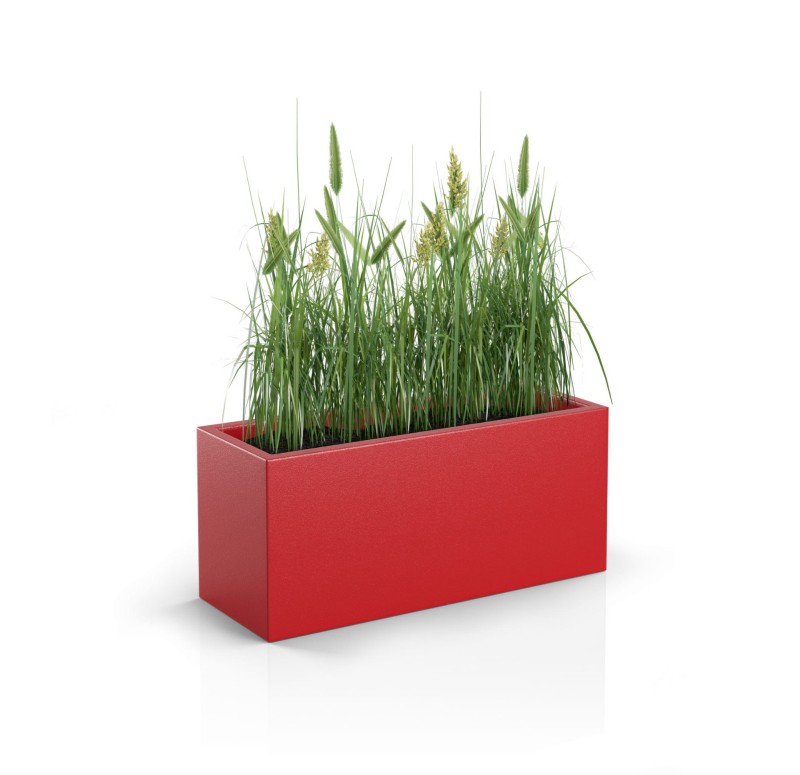 Prostokątna długa wąska donica ogrodowa Long Slim 80 cm (80x30x35) czerwona | Monumo