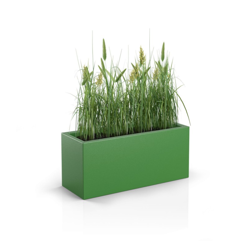 Prostokątna długa wąska donica ogrodowa Long Slim 80 cm (80x30x35) limonkowa | Monumo