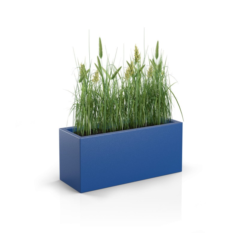 Prostokątna długa wąska donica ogrodowa Long Slim 80 cm (80x30x35) niebieska | Monumo