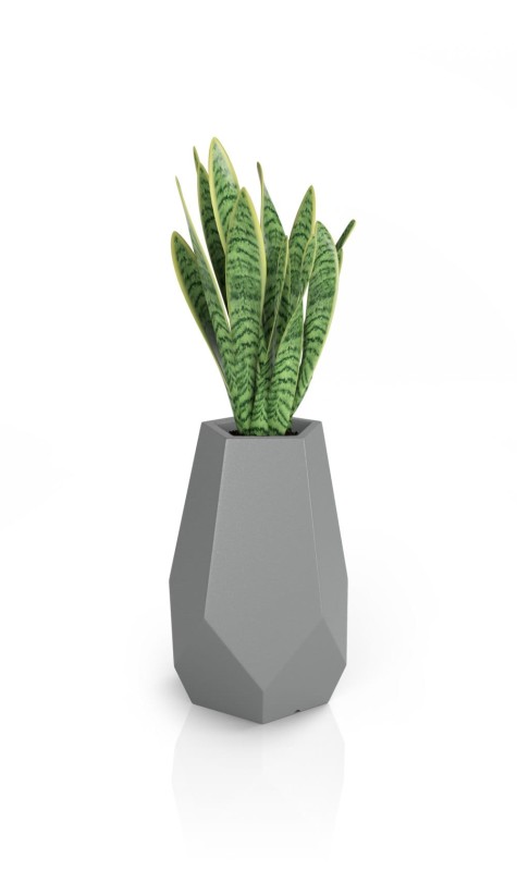 Donica tarasowa nowoczesna 71 cm szara | Bari pełna | Monumo