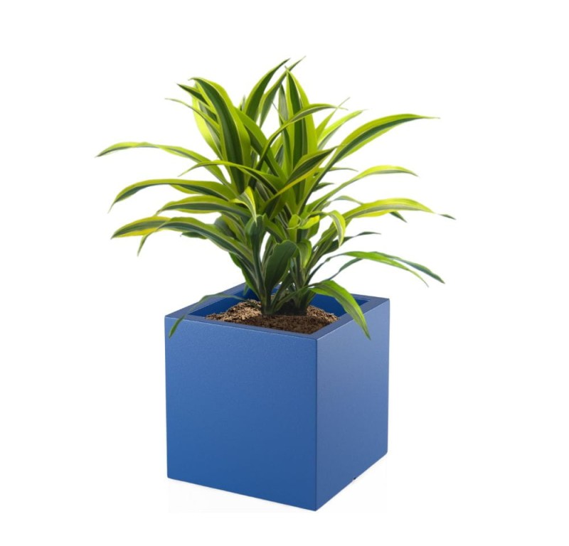 Donica kwadratowa na taras Pixel Pot pełna 40 cm (40x40x40) niebieska | Monumo