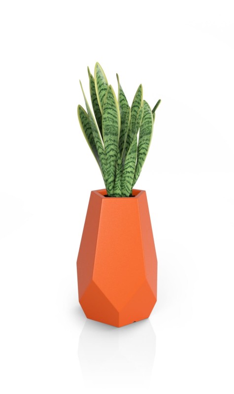 Donica tarasowa nowoczesna 71 cm pomarańczowa | Bari pełna | Monumo