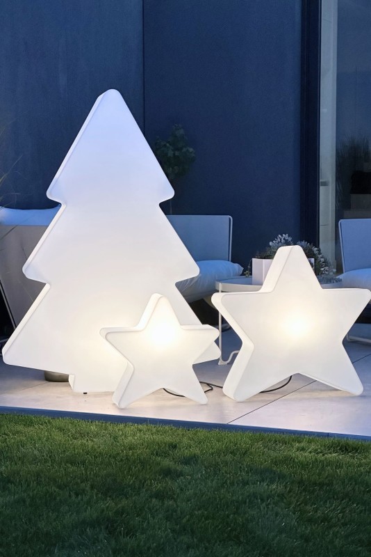 Zestaw Świąteczny LED Monumo Choinka podświetlana H:140 &  Gwiazda podświetlana H:50 & Gwiazda podświetlana  H:70 barwa  zimna
