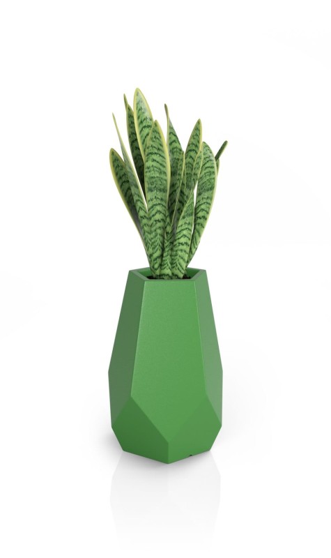 Donica tarasowa nowoczesna 71 cm limonka | Bari z półką | Monumo