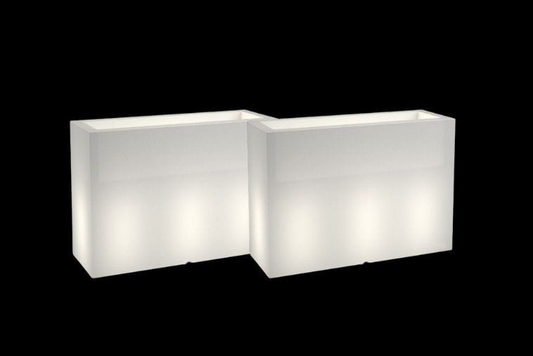 Komplet 2 prostokątnych donic LED 100 cm – barwa neutralna | Longerino light | Monumo
