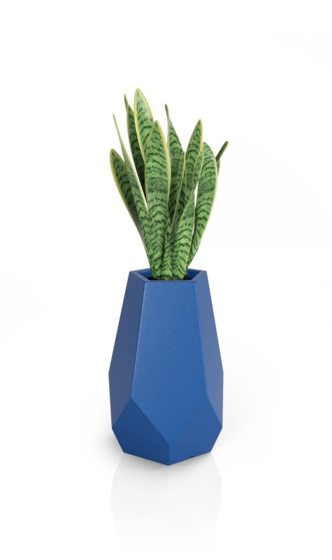 Donica tarasowa nowoczesna 71 cm niebieska | Bari pełna | Monumo