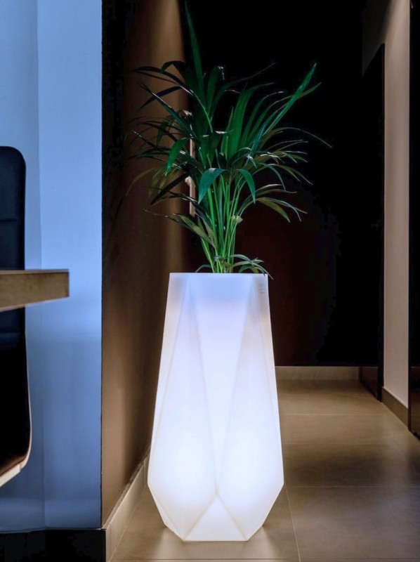 Donica LED wysoka podświetlana 75 cm barwa neutralna | Siena light | Monumo