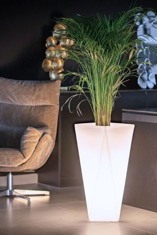 Wysoka podświetlana donica LED 72 cm – barwa neutralna | Vaso light | Monumo