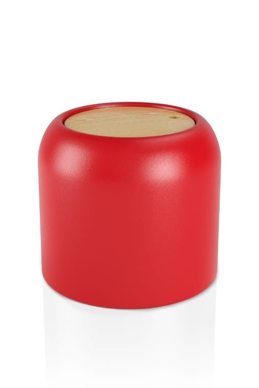 Duża okrągła pufa 46h ze schowkiem Monumo Ambienti czerwona