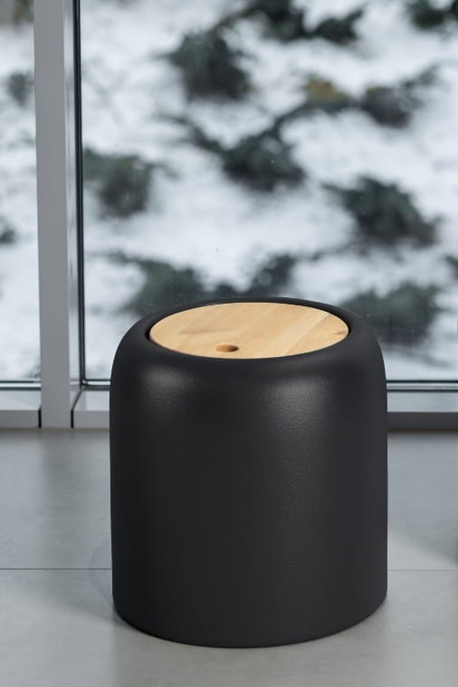 Okrągła pufa 39h ze schowkiem Monumo Ambienti czarna