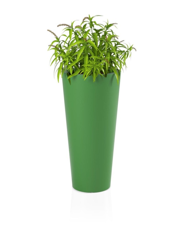 Donica tarasowa nowoczesna wysoka 80 cm limonka | Habana pełna | Monumo