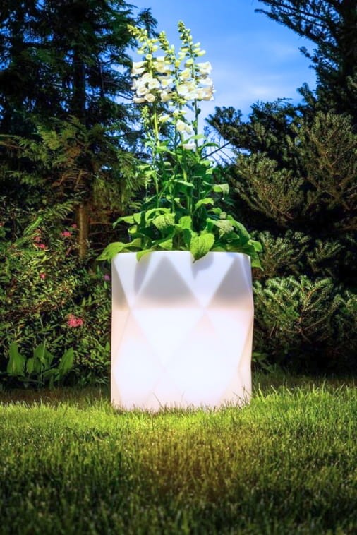 Podświetlana donica LED geometryczna 54 cm – barwa zimna | Modena light | Monumo