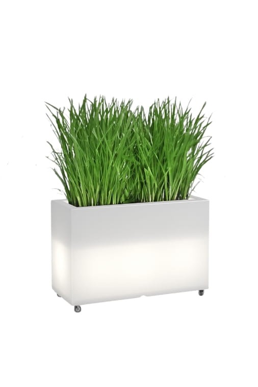 Długa donica na kółkach podświetlana Monumo Lungo Maxi Light barwa zimna H:50