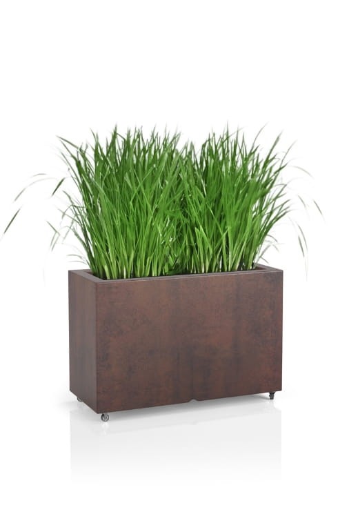 Donica prostokątna na kółkach 80 cm corten – donica tarasowa | Lungo Maxi | Monumo