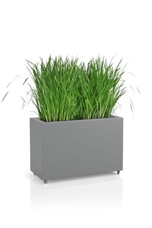 Donica prostokątna na kółkach 80 cm szara – donica tarasowa | Lungo Maxi | Monumo