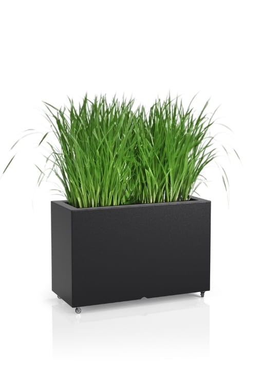 Donica prostokątna na kółkach 80 cm czarna – donica tarasowa | Lungo Maxi | Monumo