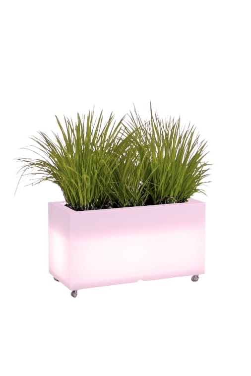 Podłużna niska donica na kółkach podświetlana Monumo Lungo Light żarówka RGB  H:38