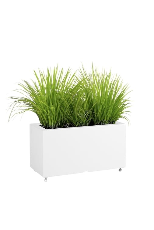 Donica prostokątna na kółkach 75 cm biała na taras | Lungo | Monumo