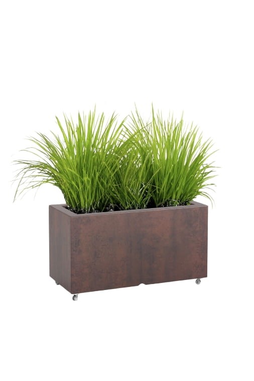 Donica prostokątna na kółkach 75 cm corten na taras | Lungo | Monumo