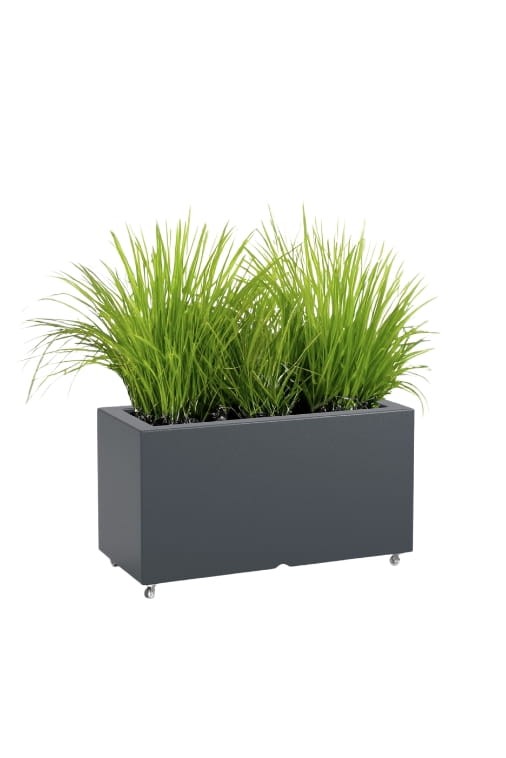 Donica prostokątna na kółkach 75 cm antracytowa na taras | Lungo | Monumo