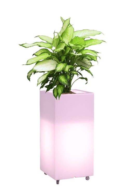 Wysoka donica na kółkach podświetlana Monumo Tower Pot Light żarówka RGB H:70