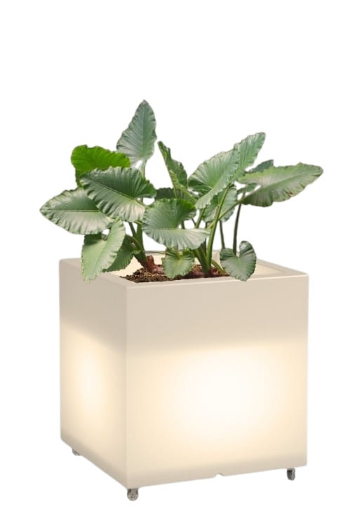 Kwadratowa donica na kółkach podświetlana Monumo Pixel Pot Light barwa ciepła  H:50