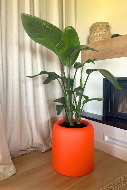 Donica okrągła na taras Ambienti 39 cm pomarańczowa pełna | Monumo