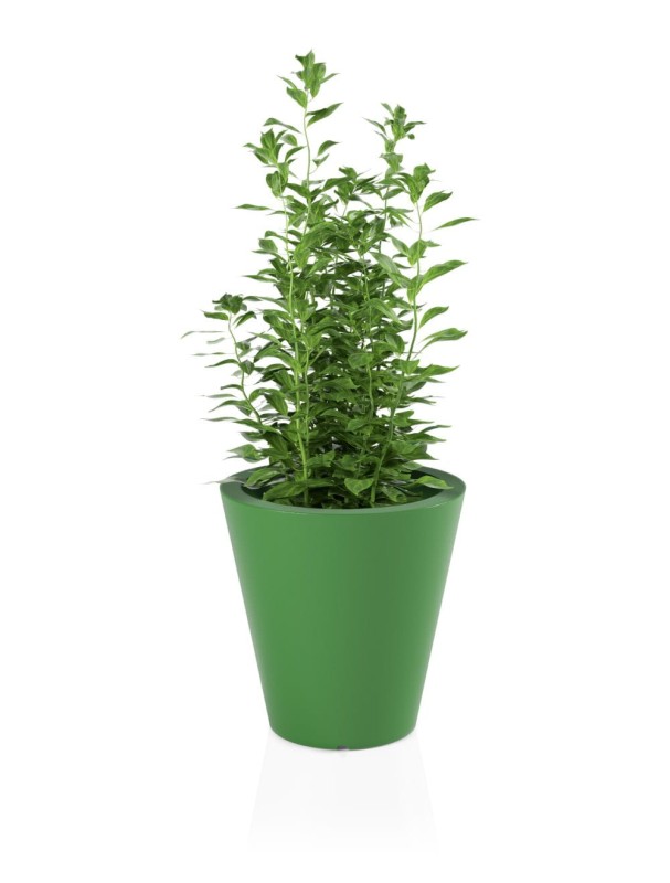 Donica okrągła tarasowa 50 cm limonka klasyczna | Ovo pełna | Monumo