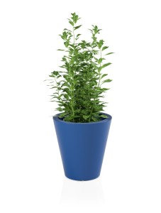 Donica okrągła tarasowa 50 cm niebieska klasyczna | Ovo pełna | Monumo