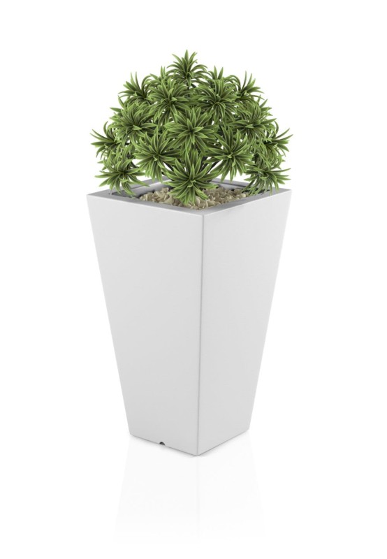 Donica ogrodowa klasyczna 70 cm biała | Slim Line S z półką | Monumo