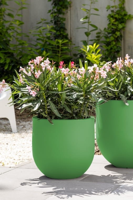 Donica okrągła tarasowa 40 cm limonka | Primo pełna | Monumo